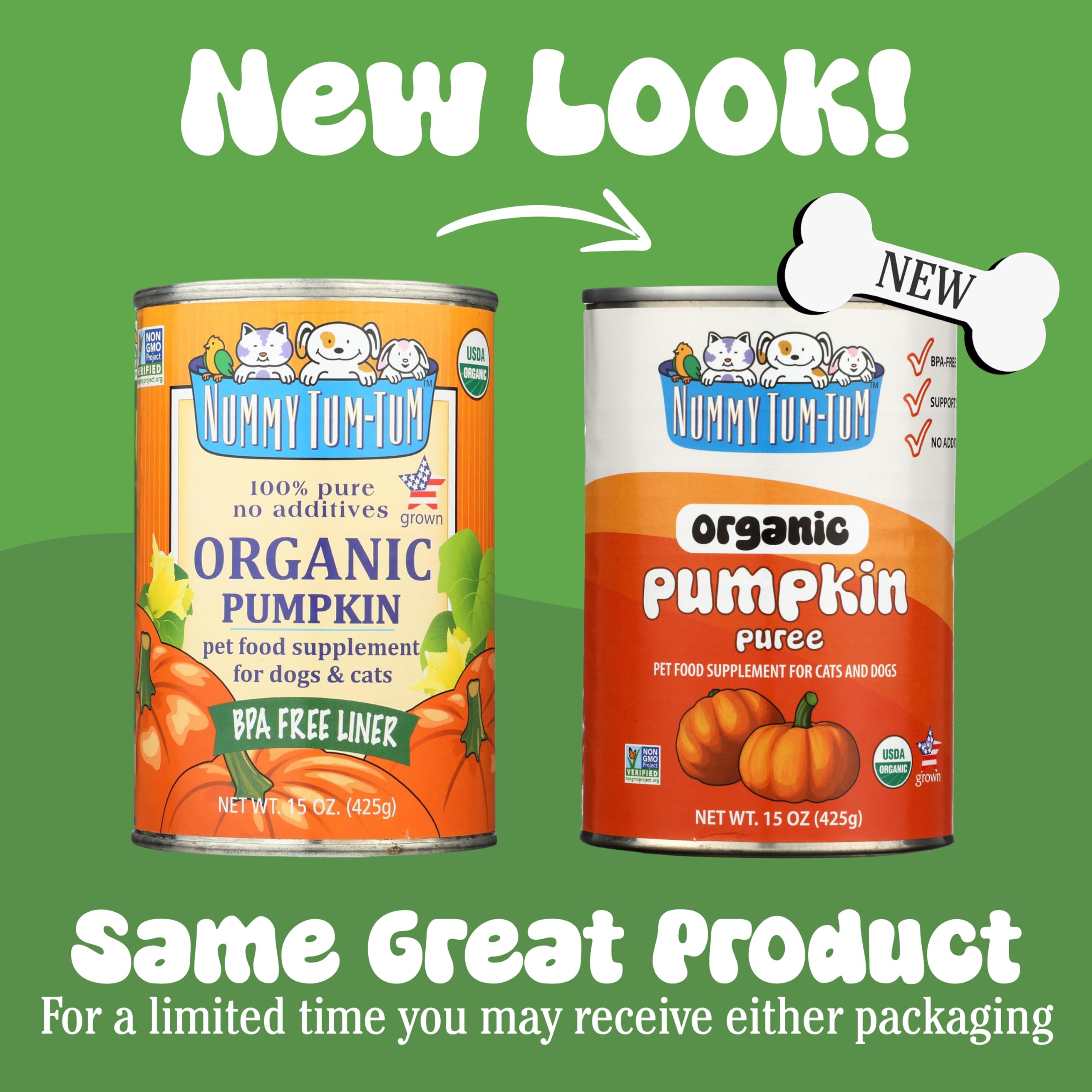 Nummy Tum Tum pumpkin topping in dog bowl, tasty meal enhancer.
