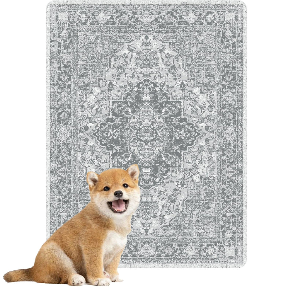 nunubaby dog pee pad gray-geo 18x24 for stylish floor protection