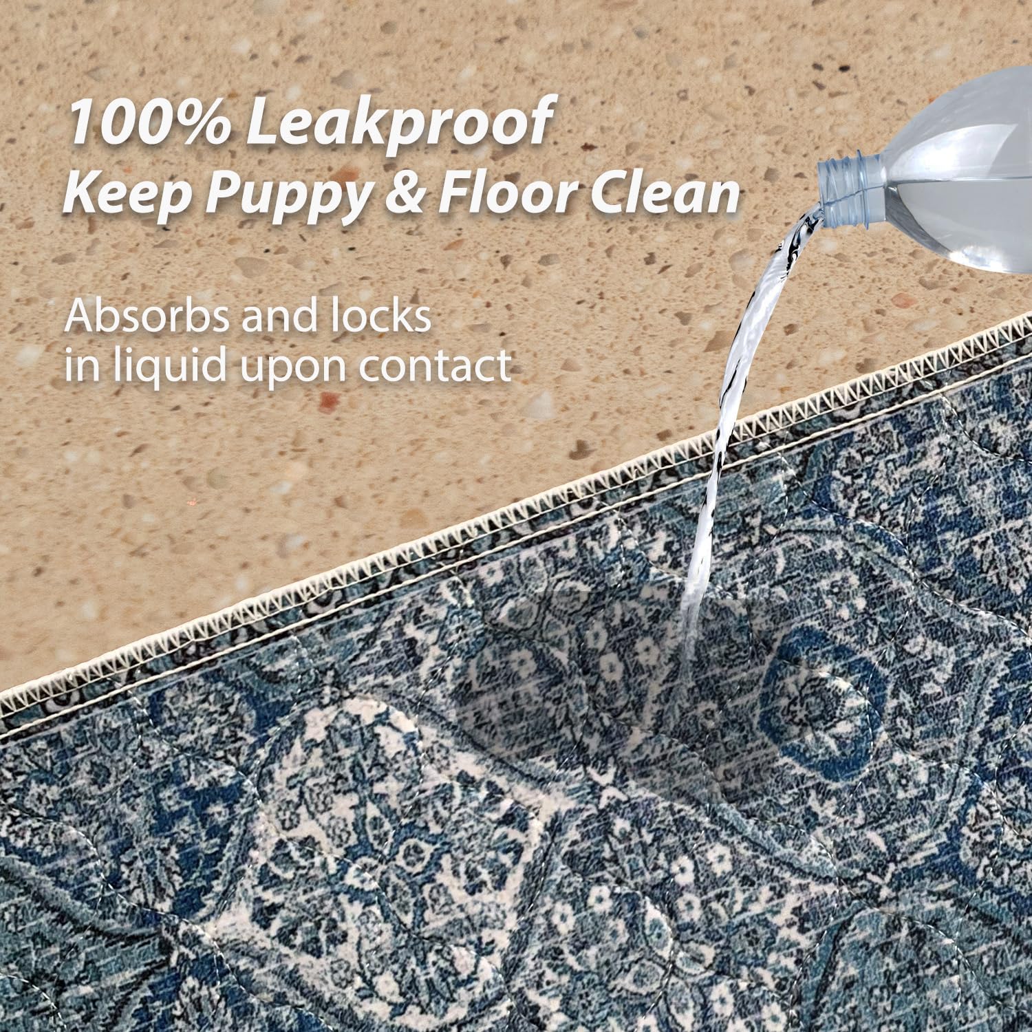 nunubaby non-slip back pee pad keeps it in place on any surface