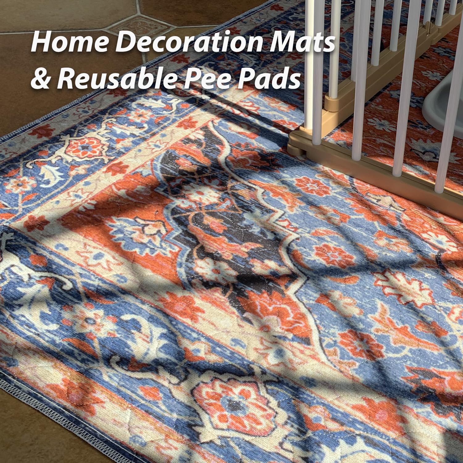 Nunubaby pee pad with non slip backing stays put on floors