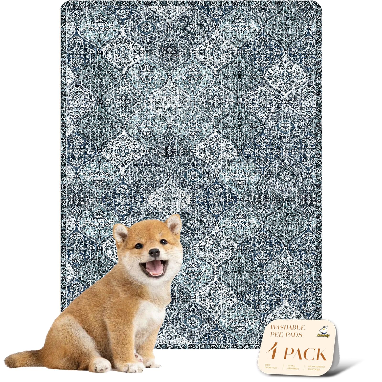 nunubaby washable dog pee pad blue protects floors and crates from accidents