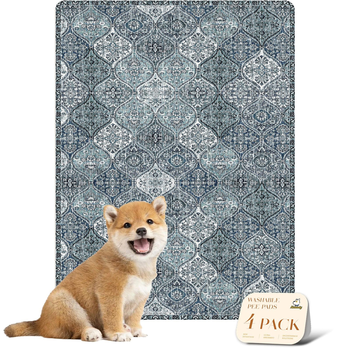 nunubaby washable dog pee pad blue protects floors and crates from accidents