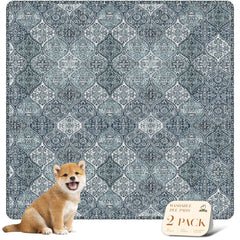 Nunubaby blue top view of washable dog pee pad highlighting absorbent surface.