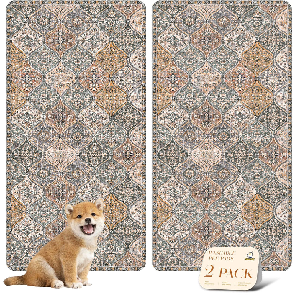 nunubaby washable pee pad brown multi for crate use protects floors