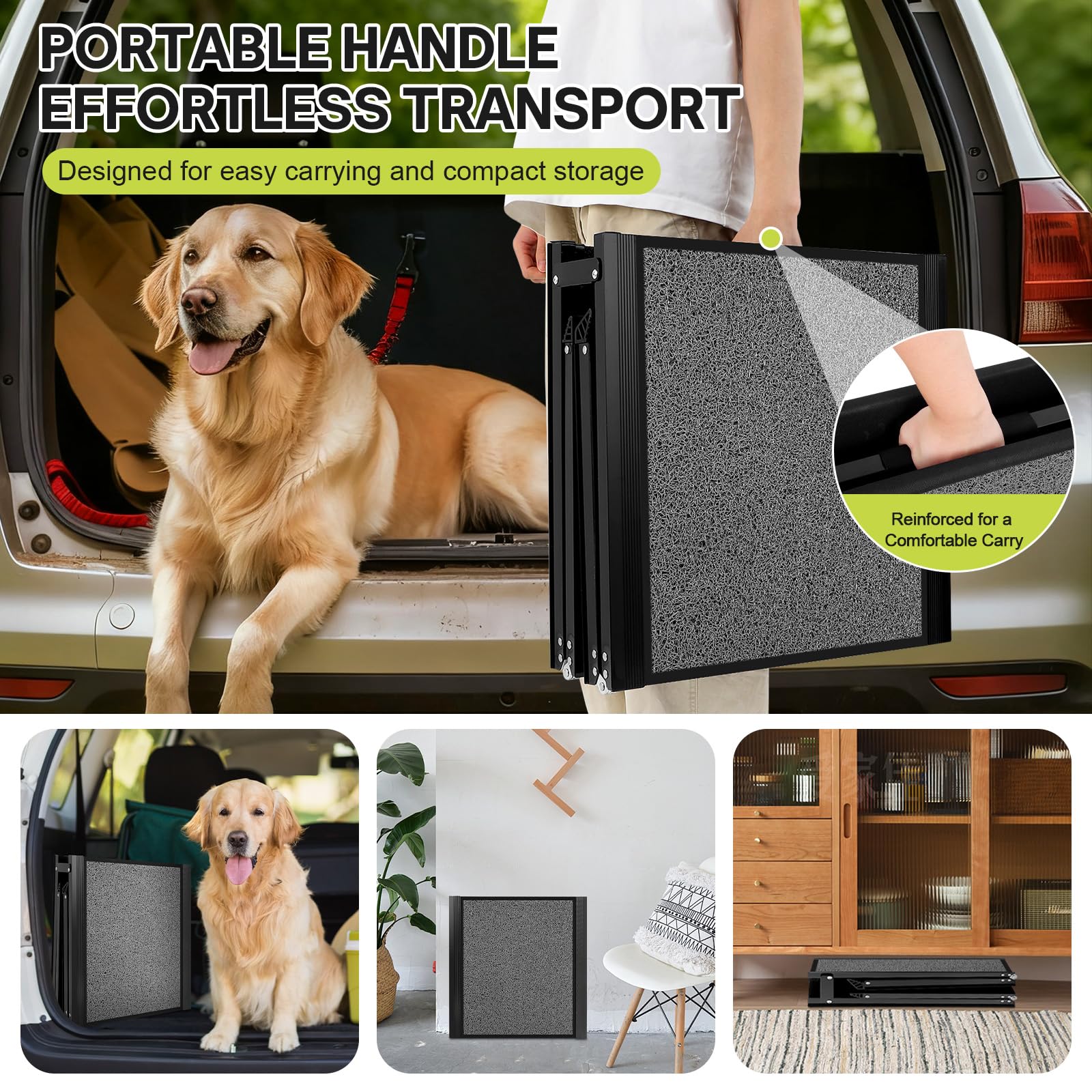 NUOBESTY portable handle simplifies transport for vet visits and trips.