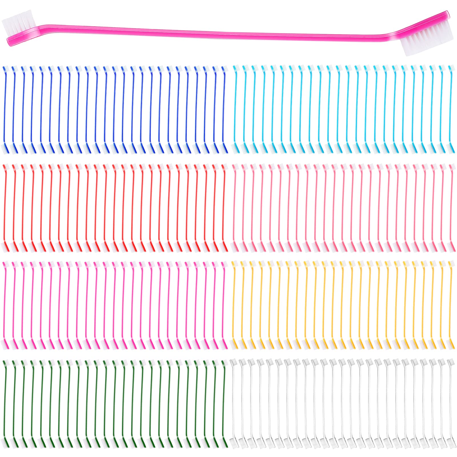 Nuogo dog toothbrush bulk dual-head kit for versatile cleaning across sizes.