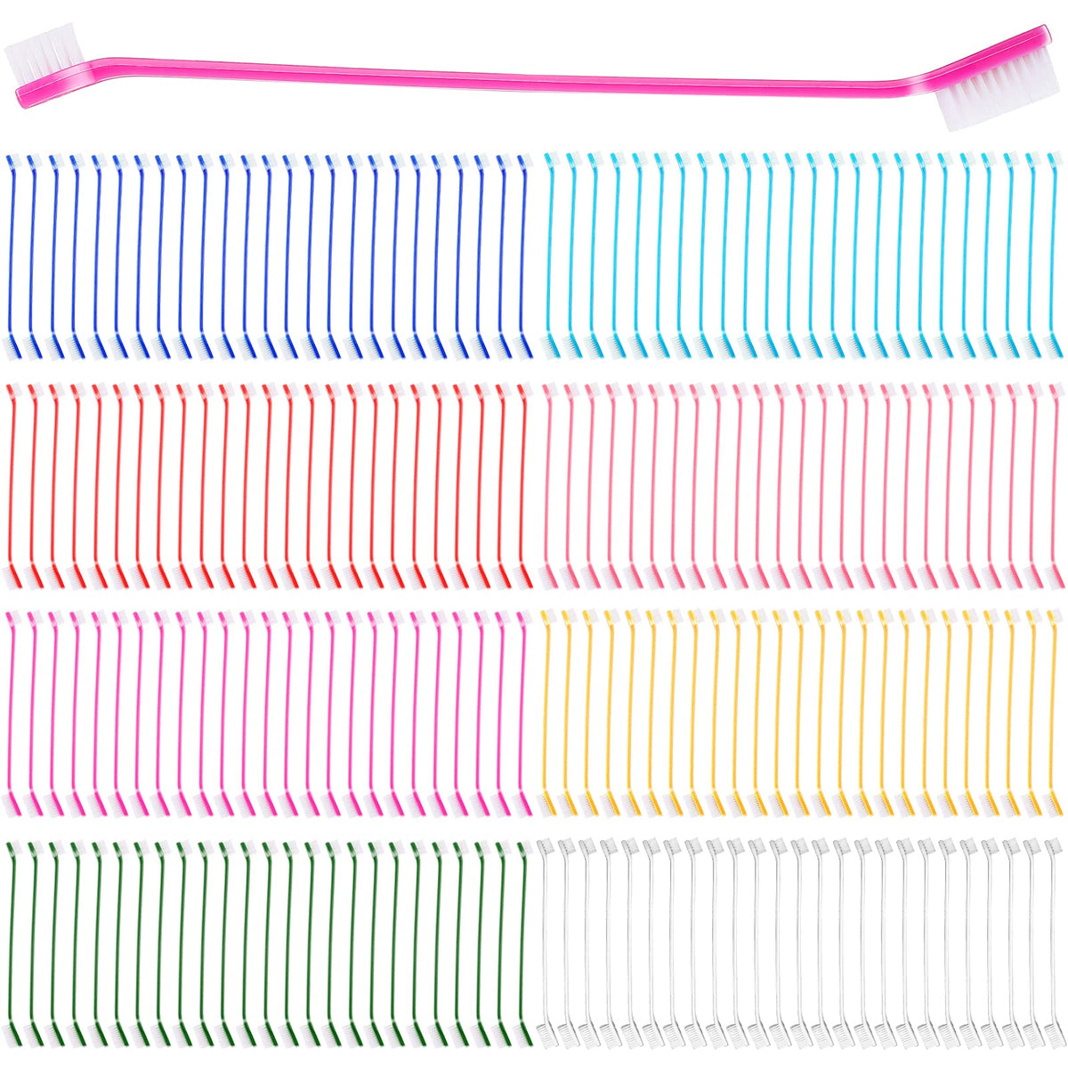 Nuogo dog toothbrush bulk dual-head kit for versatile cleaning across sizes.