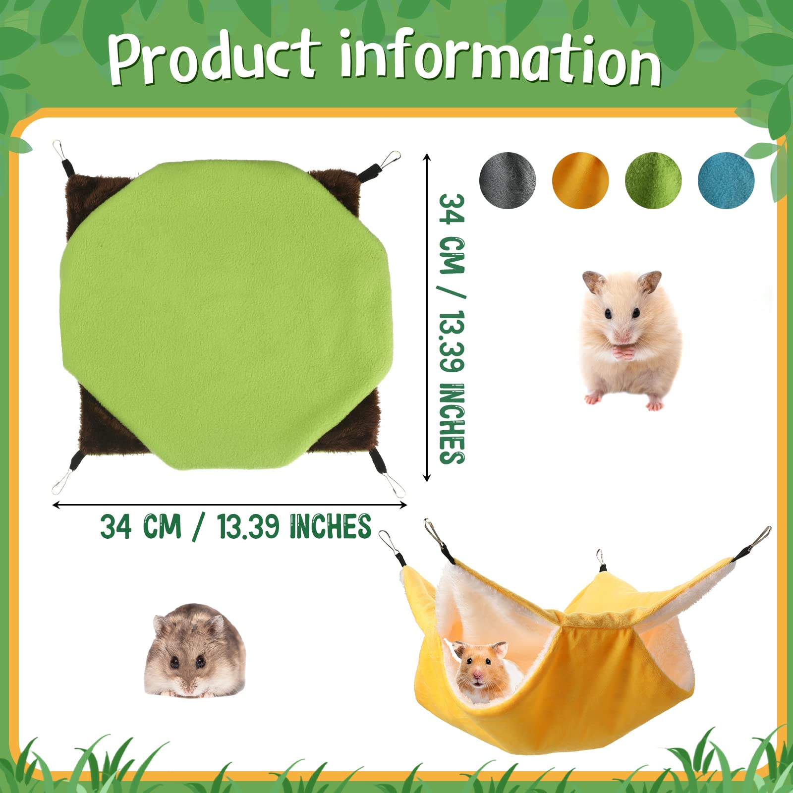 Nuogo yellow small-animal hammock bright color for cage play and rest