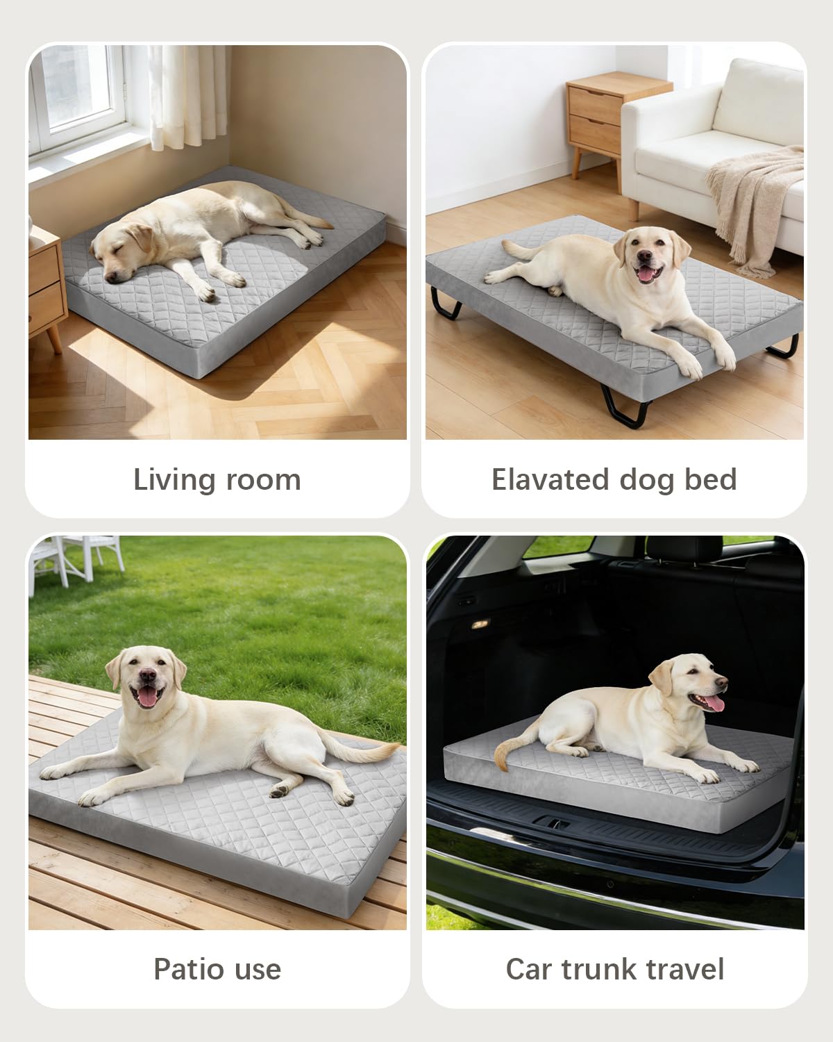 NUPIDA crate-friendly XL bed fits spacious crates and rooms.
