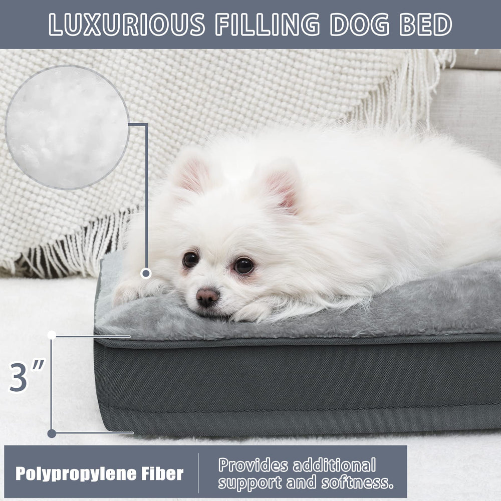 NUPIDA dog crate bed luxury faux fur surface provides calming comfort.