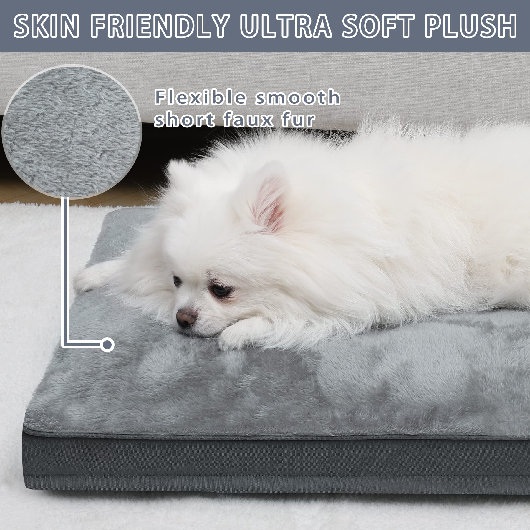 NUPIDA dog crate bed non-slip bottom for secure crate placement.