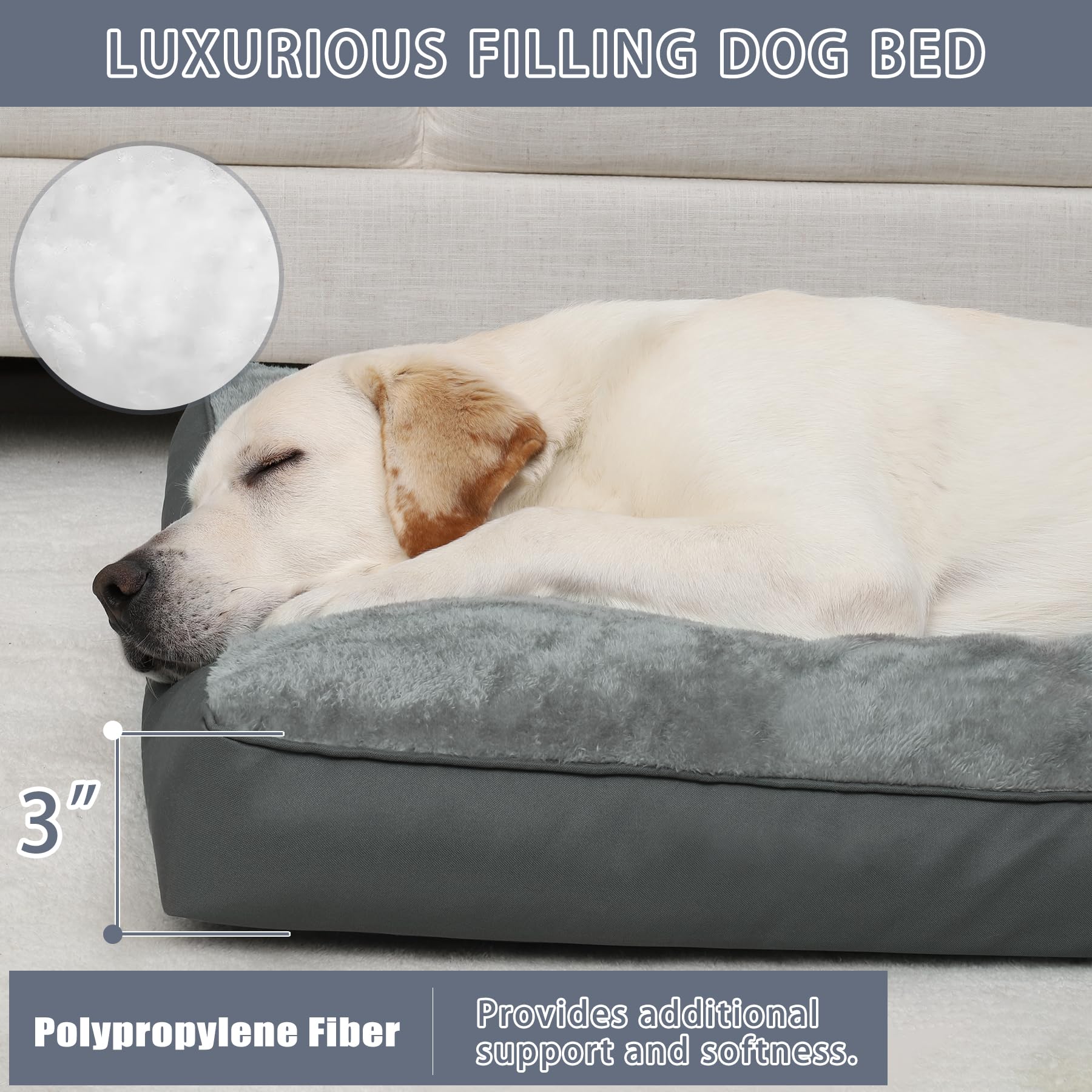 NUPIDA dog crate bed non-slip bottom dots keeps bed in place.