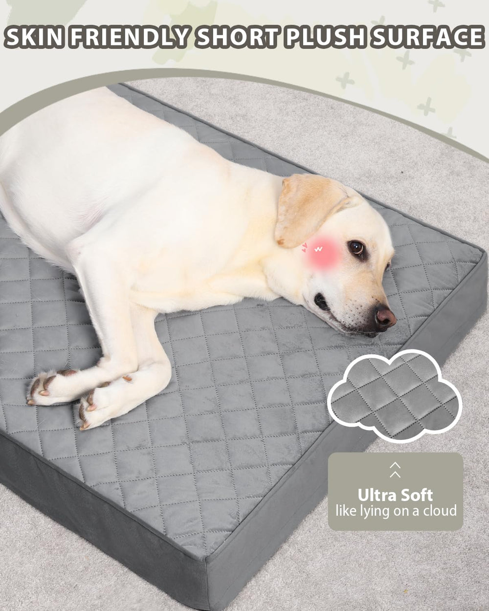 NUPIDA orthopedic XL dog bed with removable washable cover for easy cleaning