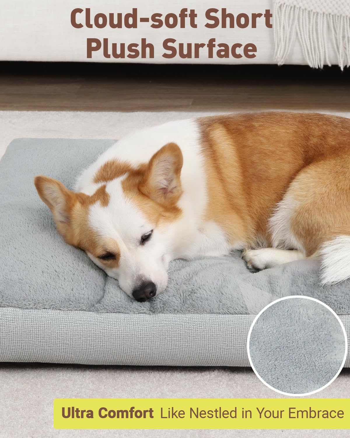 NUPIDA plush surface close-up shows buttery-soft texture for lounging.