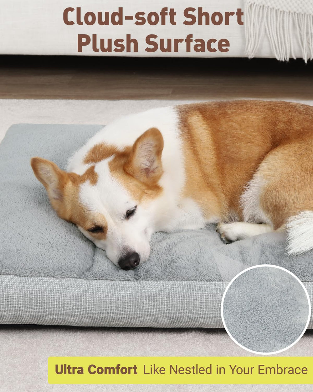 NUPIDA plush surface close-up shows buttery-soft texture for lounging.