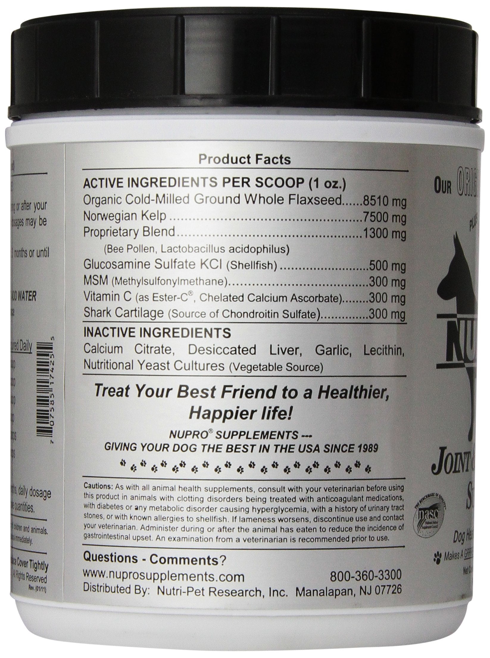 Nupro Joint Support with an active dog during daily care.