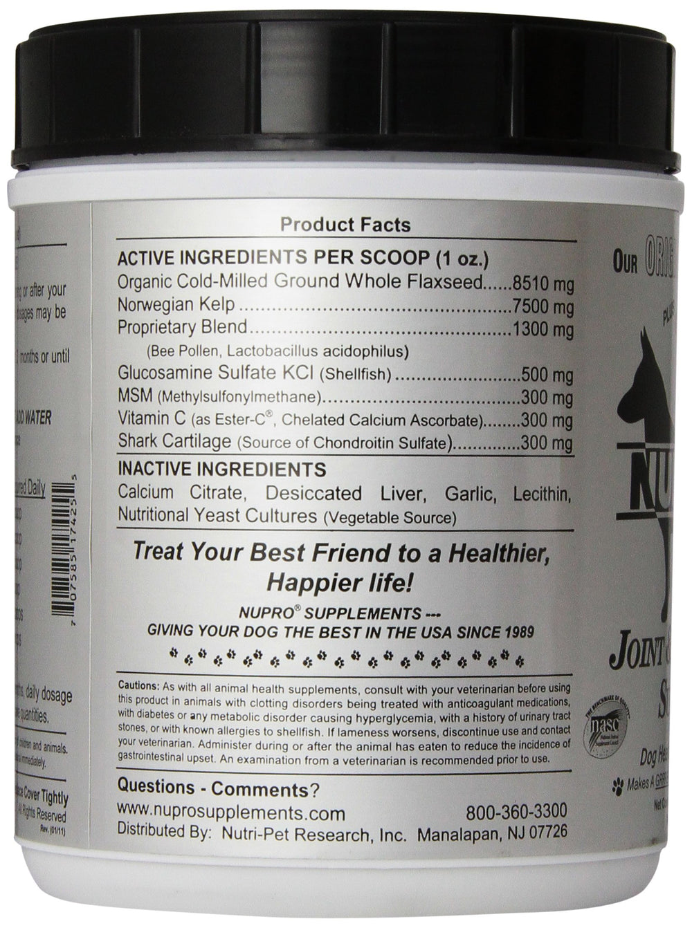 Nupro Joint Support with an active dog during daily care.