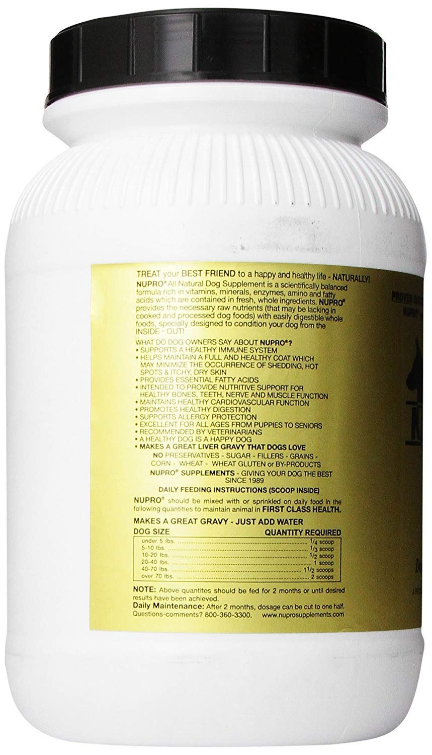 Nupro Nutri-Pet scoop dispensing the proper daily dose for appetite support.