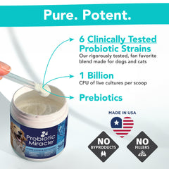 Nusentia Probiotic Miracle dog food sprinkle blends into meals smoothly