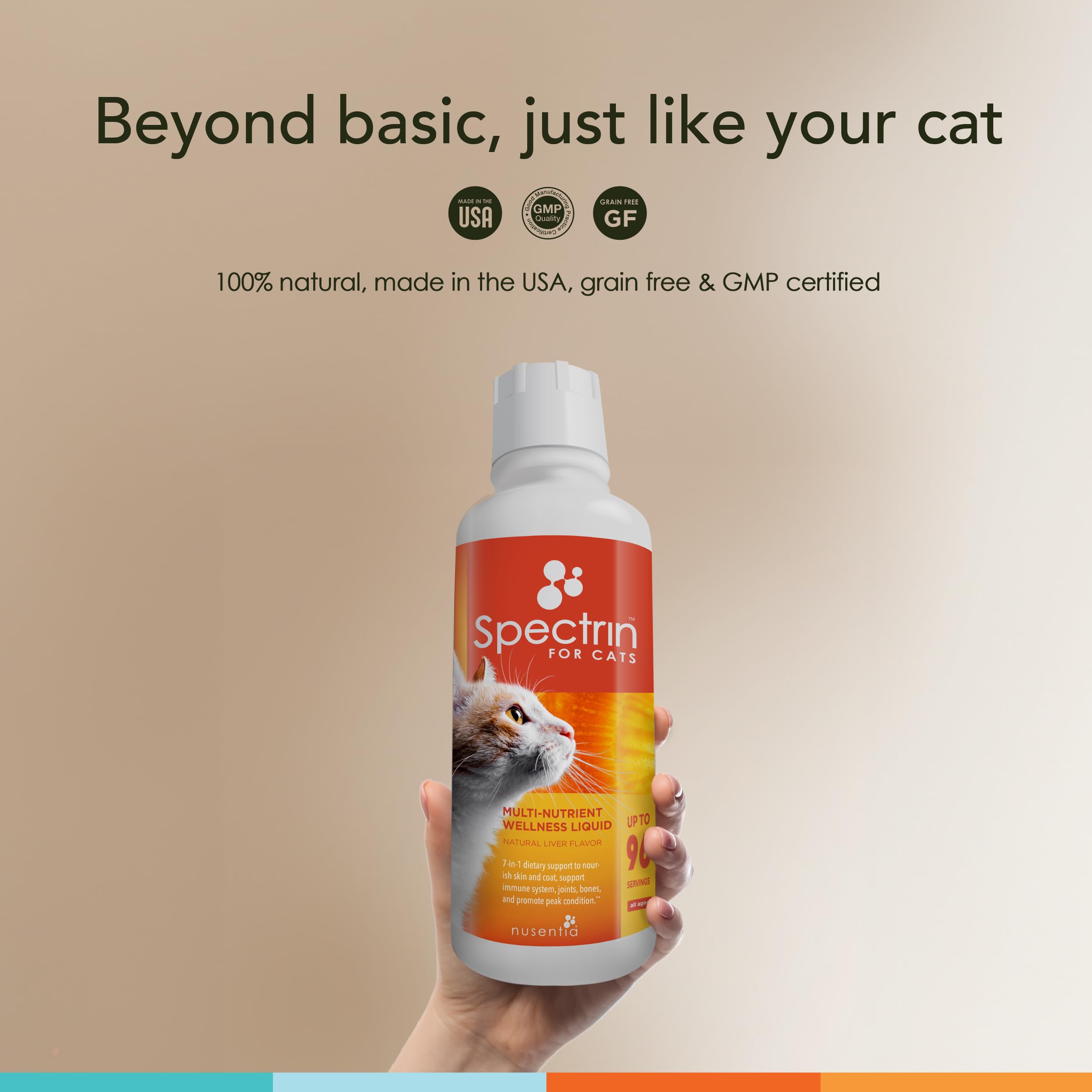Nusentia Spectrin for Cats shedding-relief scene suggests easier seasonal shedding