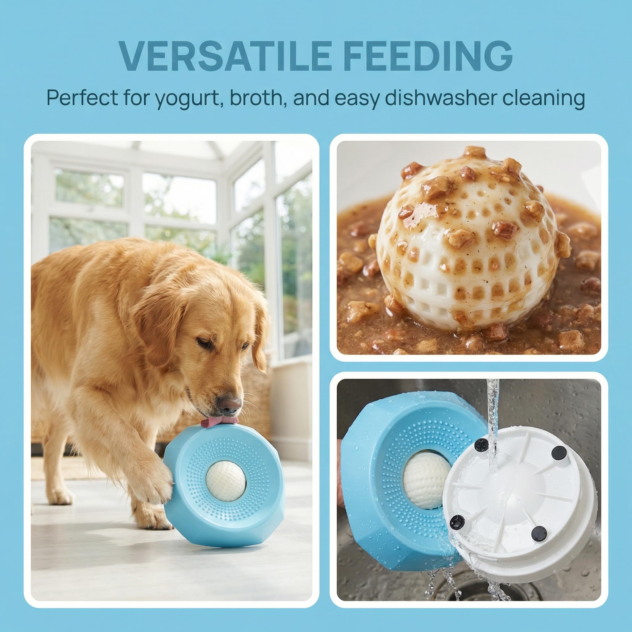 Anti-spill base helps reduce kitchen mess during feeding.