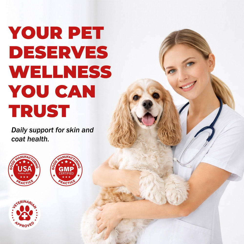 NutraLeonis shampoo used during a dog bath for allergy relief.