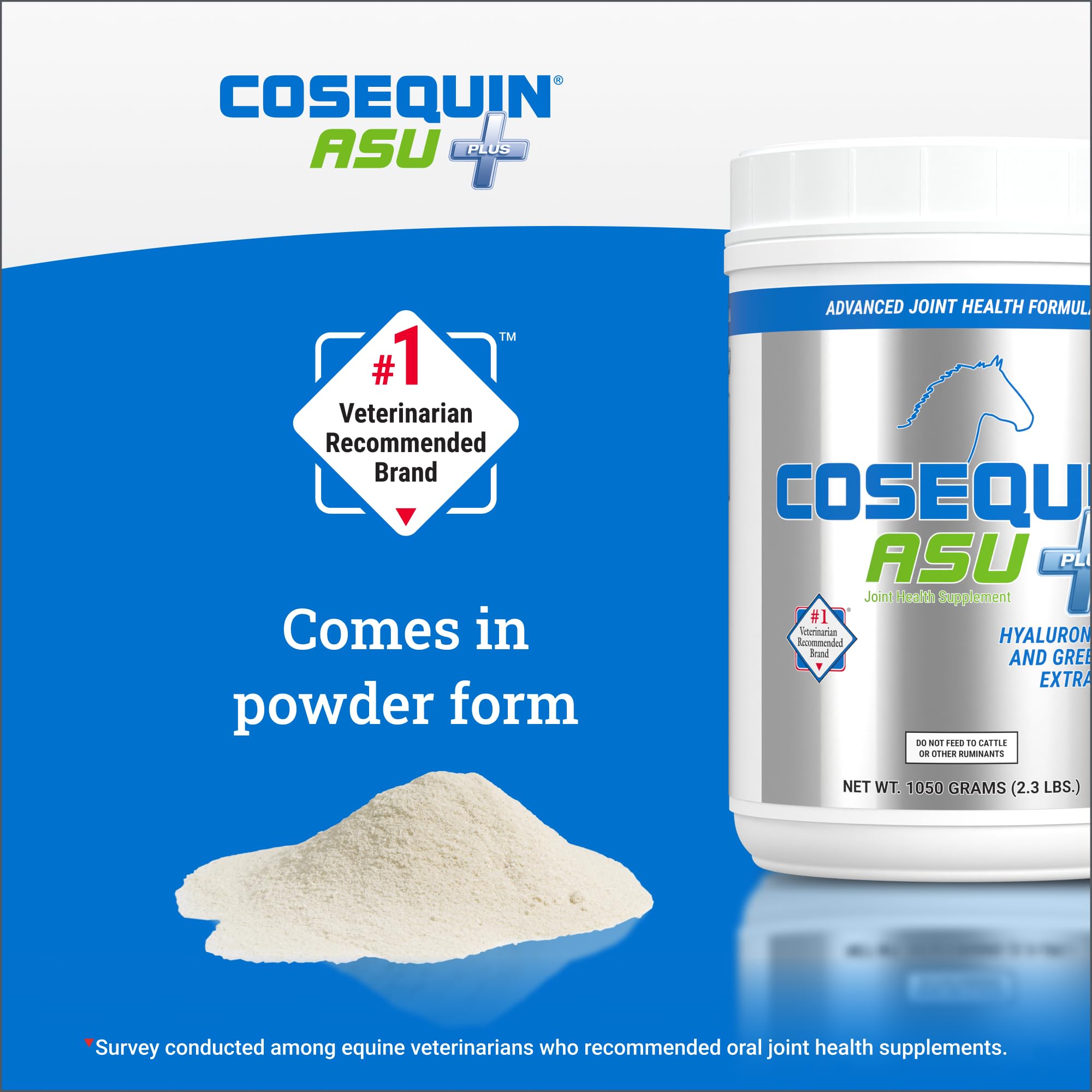 Nutramax Cosequin ASU dosing scene showing equine supplement in action.