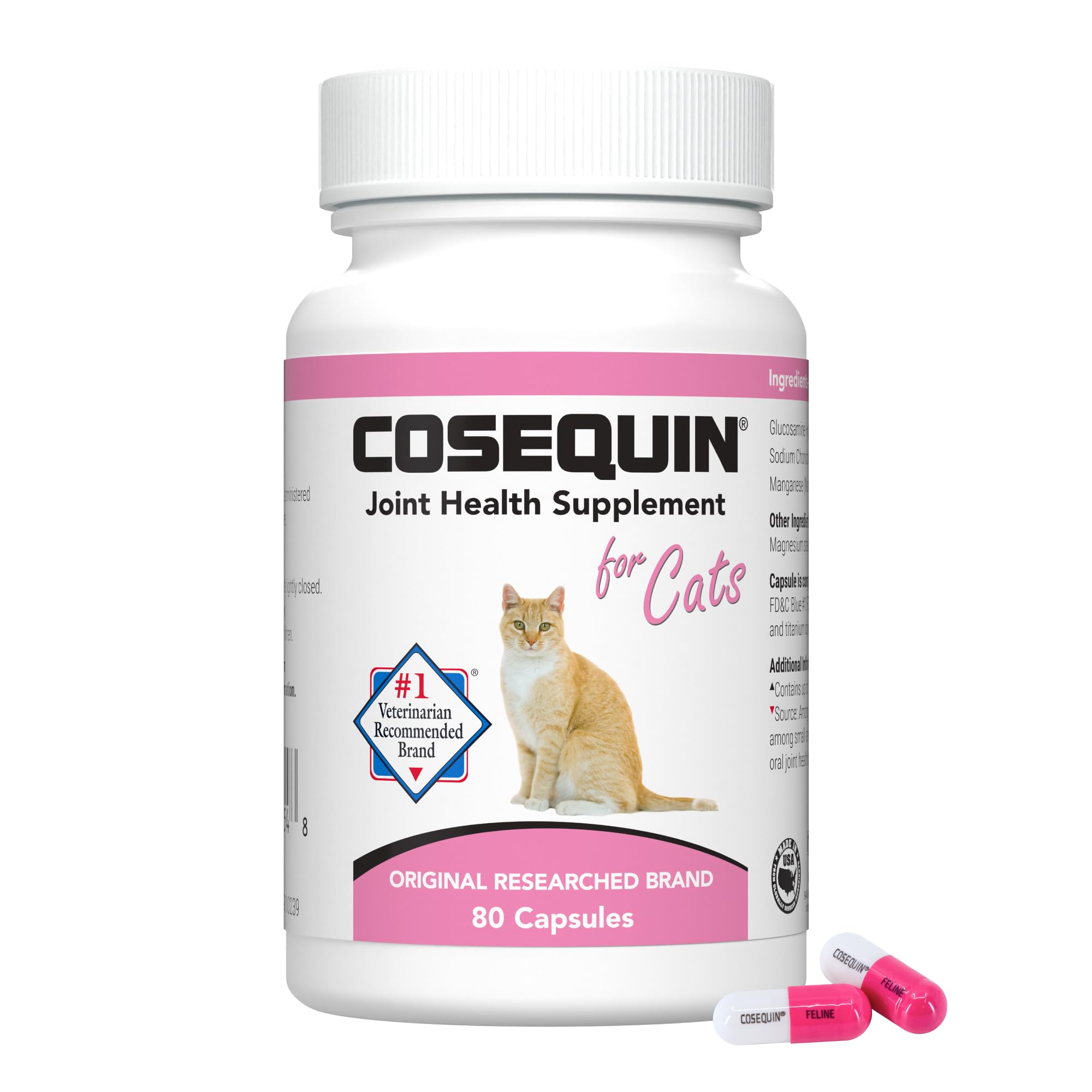 Nutramax Cosequin for Cats bottle front promoting joint support