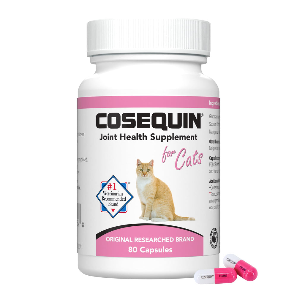 Nutramax Cosequin for Cats bottle front promoting joint support