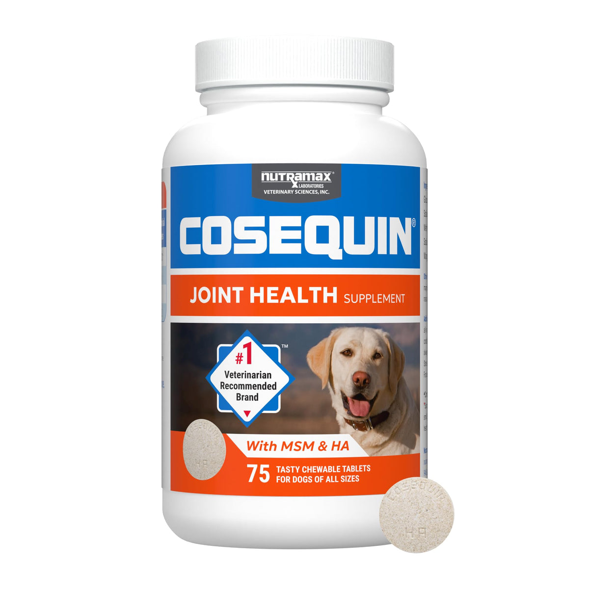 Nutramax Cosequin dog bottle chew for easy daily joint support