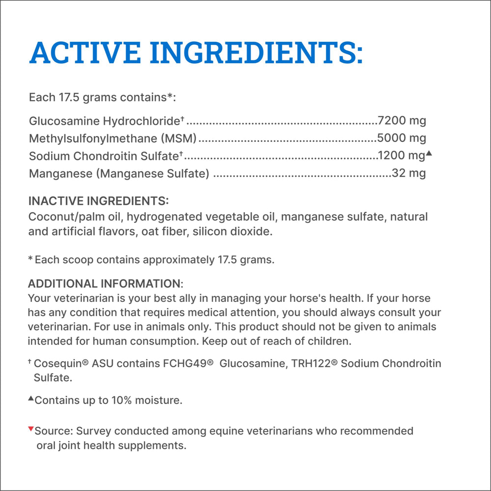 Nutramax Cosequin MSM ingredient visual for performance support.