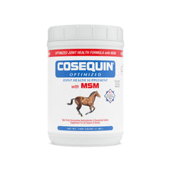 Nutramax Cosequin Optimized MSM equine powder bottle showing joint support