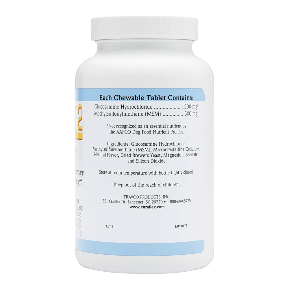 Curaflex 2 bottle packaging showcasing premium joint health supplement for pets