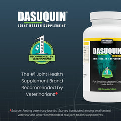 Nutramax Dasuquin ingredients label highlighting glucosamine and chondroitin for joints.