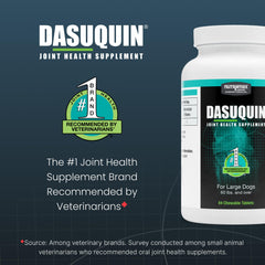 Dasuquin large dogs label highlights glucosamine and ASU for joint support.