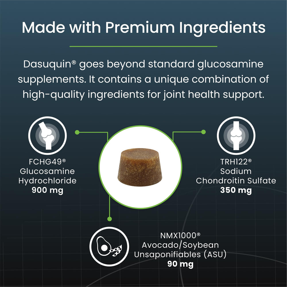 Dasuquin packaging for large dogs displayed on shelf.