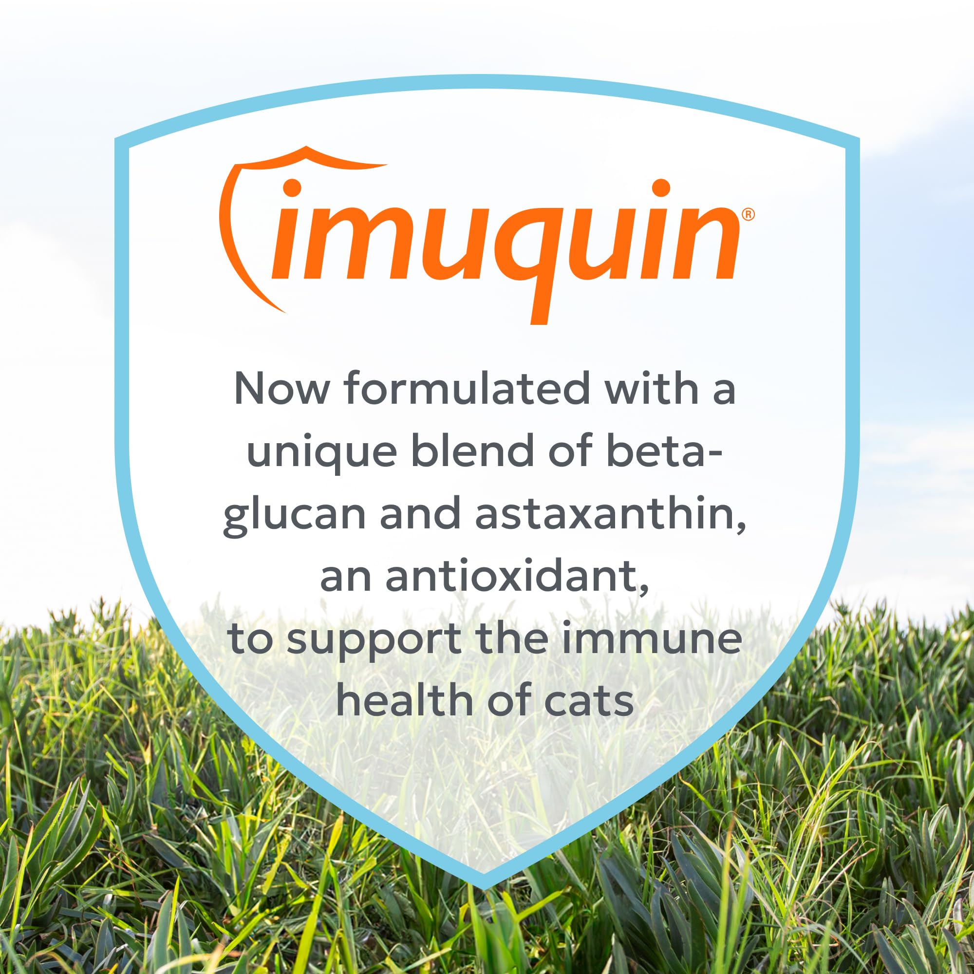 Nutramax Imuquin packaging label close-up highlighting quality and capsule count.