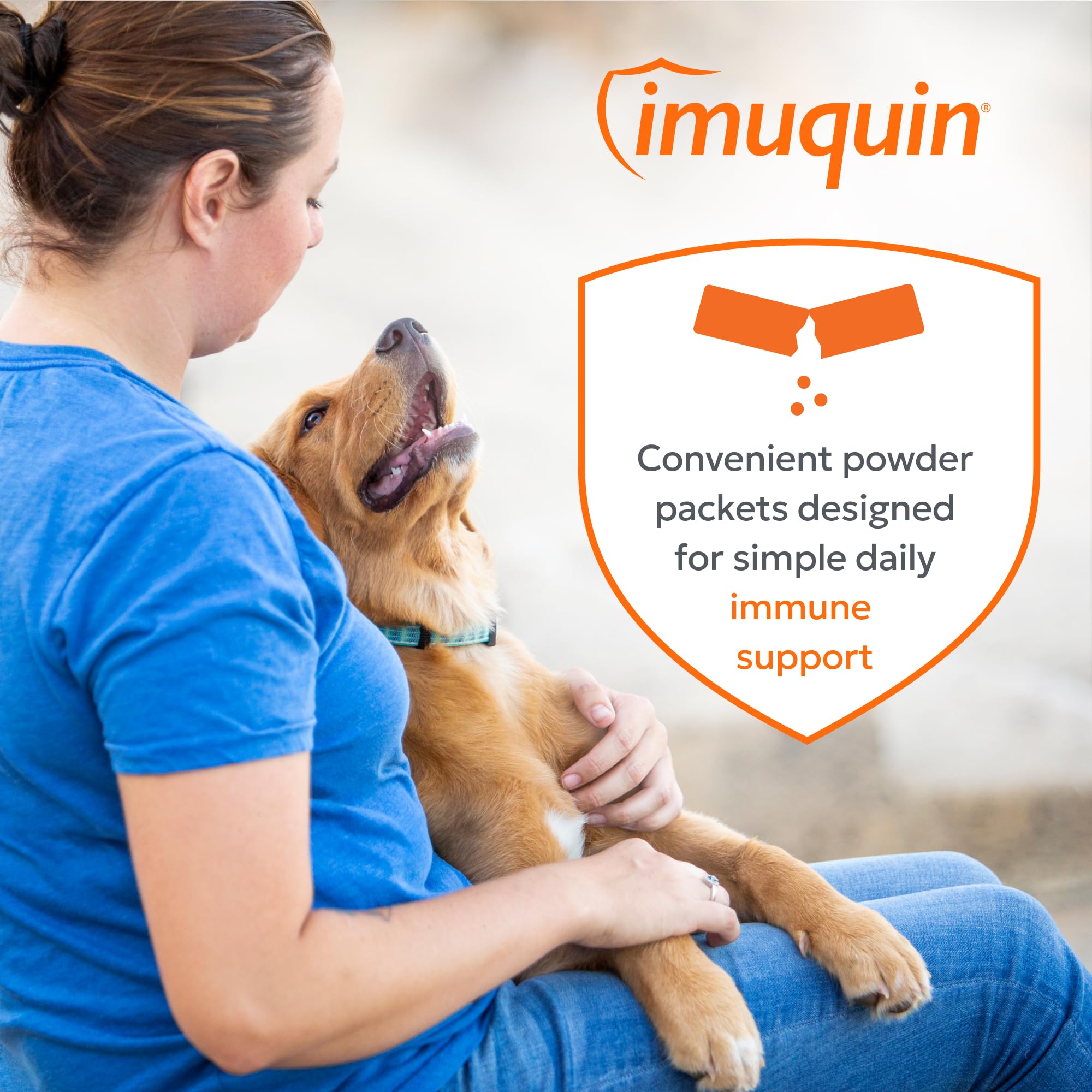 Nutramax Imuquin packaging closeup showing packets and branding