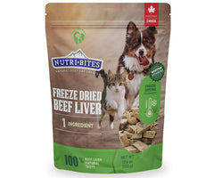 Nutri Bites freeze-dried beef liver bag for training rewards.