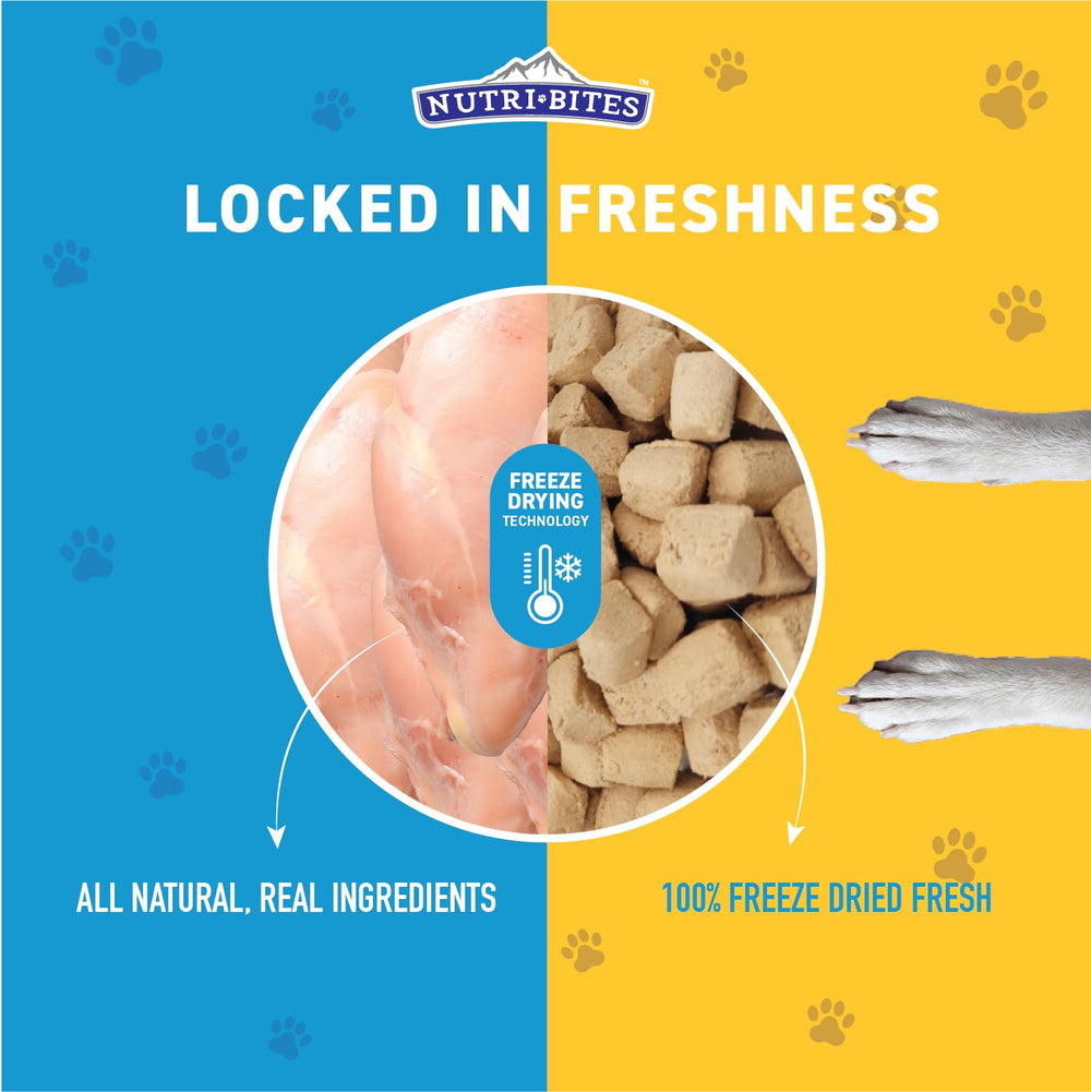 Resealable Nutri Bites 15oz pouch, easy storage and fresh treats.