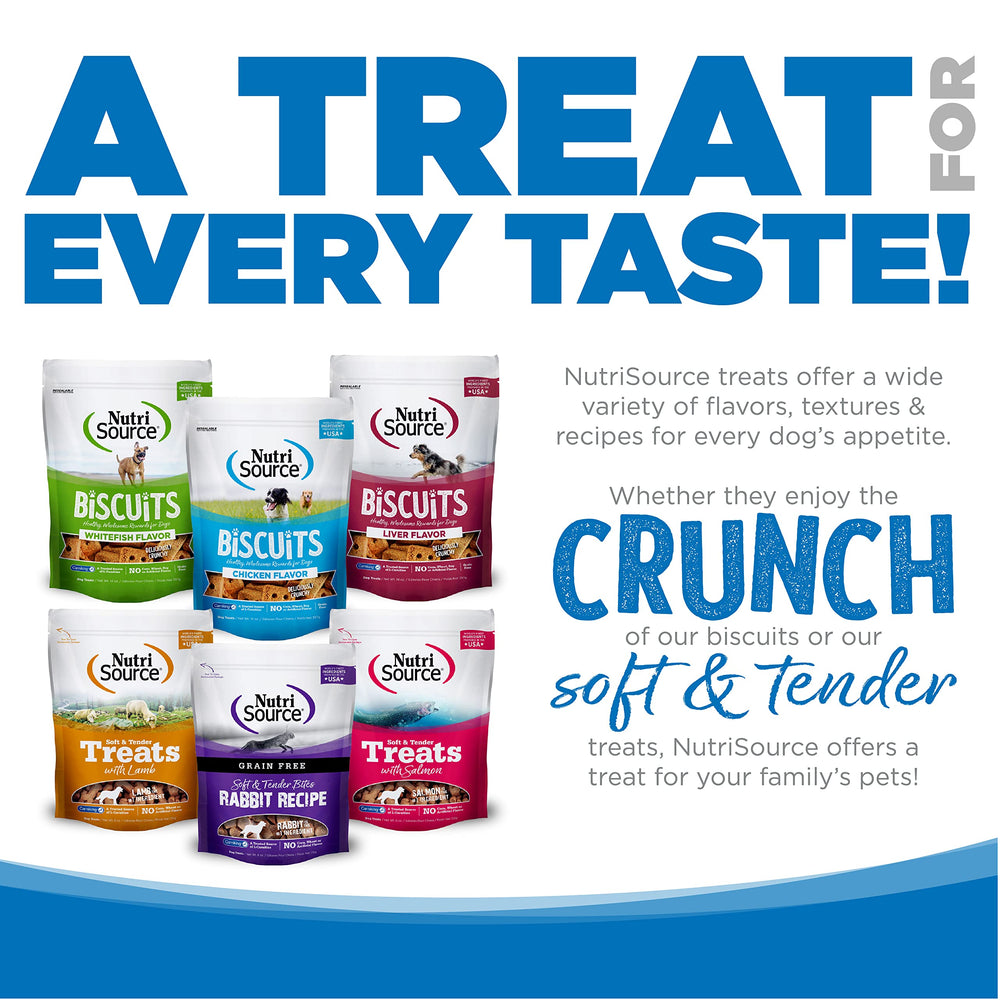NutriSource TU80020 soft chicken treats close-up texture, inviting chew.