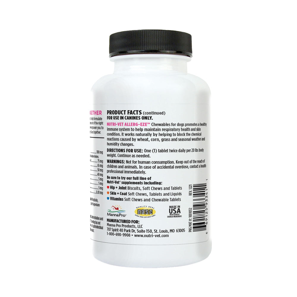 Nutri-Vet Allerg-Eze chewables taste test features liver flavor