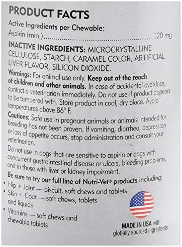Nutri-Vet Aspirin for Dogs two-pack bottles arranged for convenient ongoing joint support.