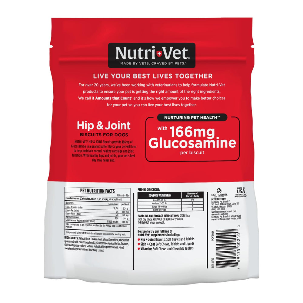 Nutri-Vet Hip & Joint Biscuits ready-to-use daily routine for joint support.