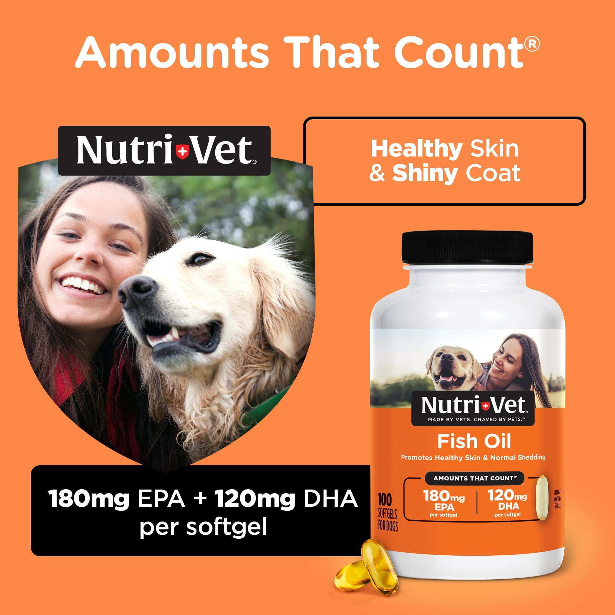 Close-up of Nutri-Vet soft gels highlighting palatability.