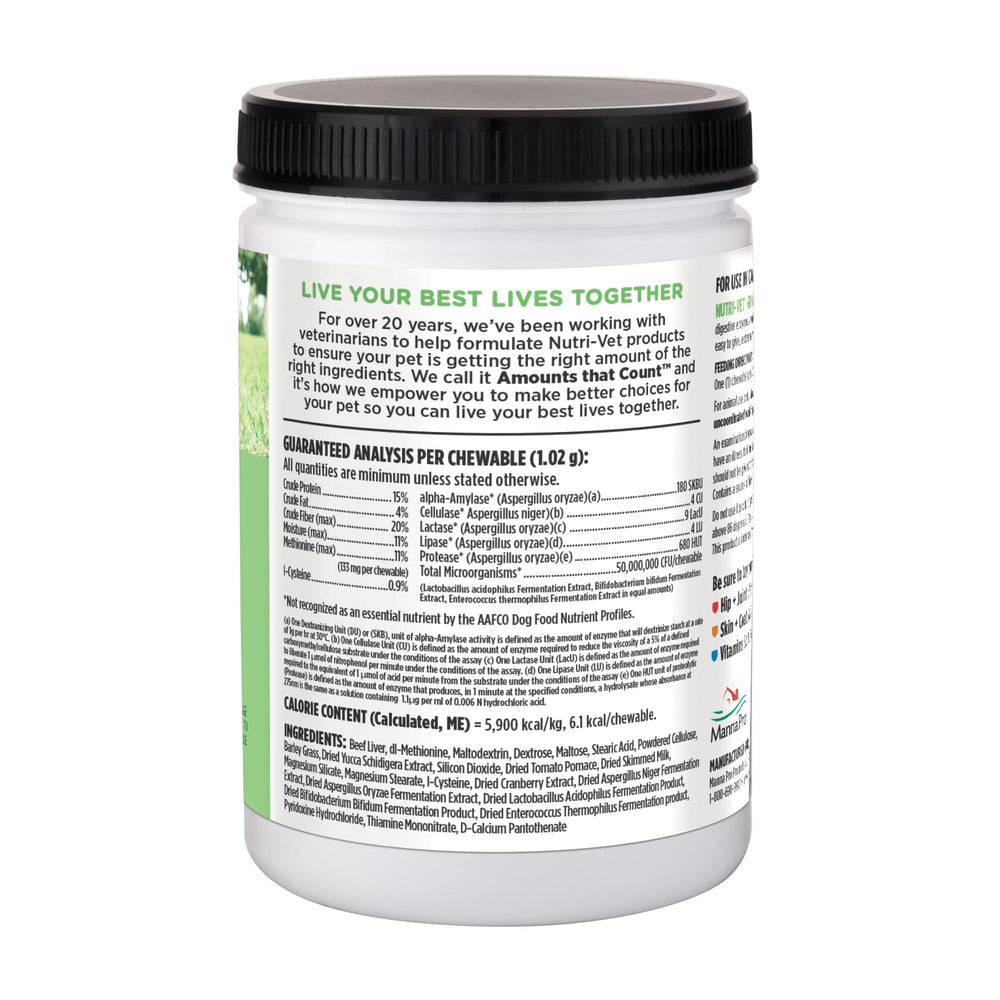 Probiotic-enzyme formula shown as part of Nutri-Vet Grass Guard.