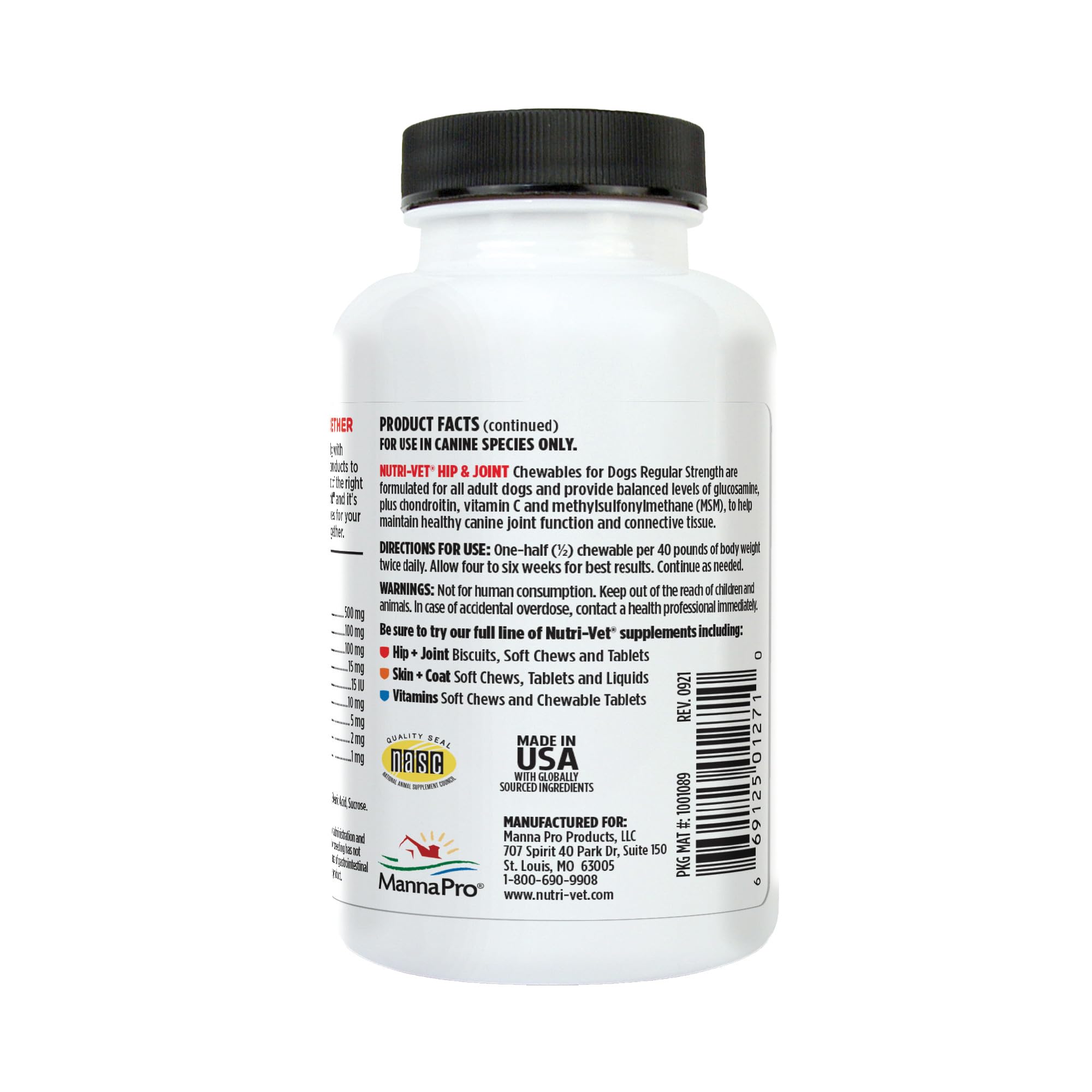 Nutri-Vet hip joint chews on counter suggesting easy daily use