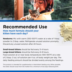 Nutri-Vet Milk Replacer measuring scoop ensures precise preparation.