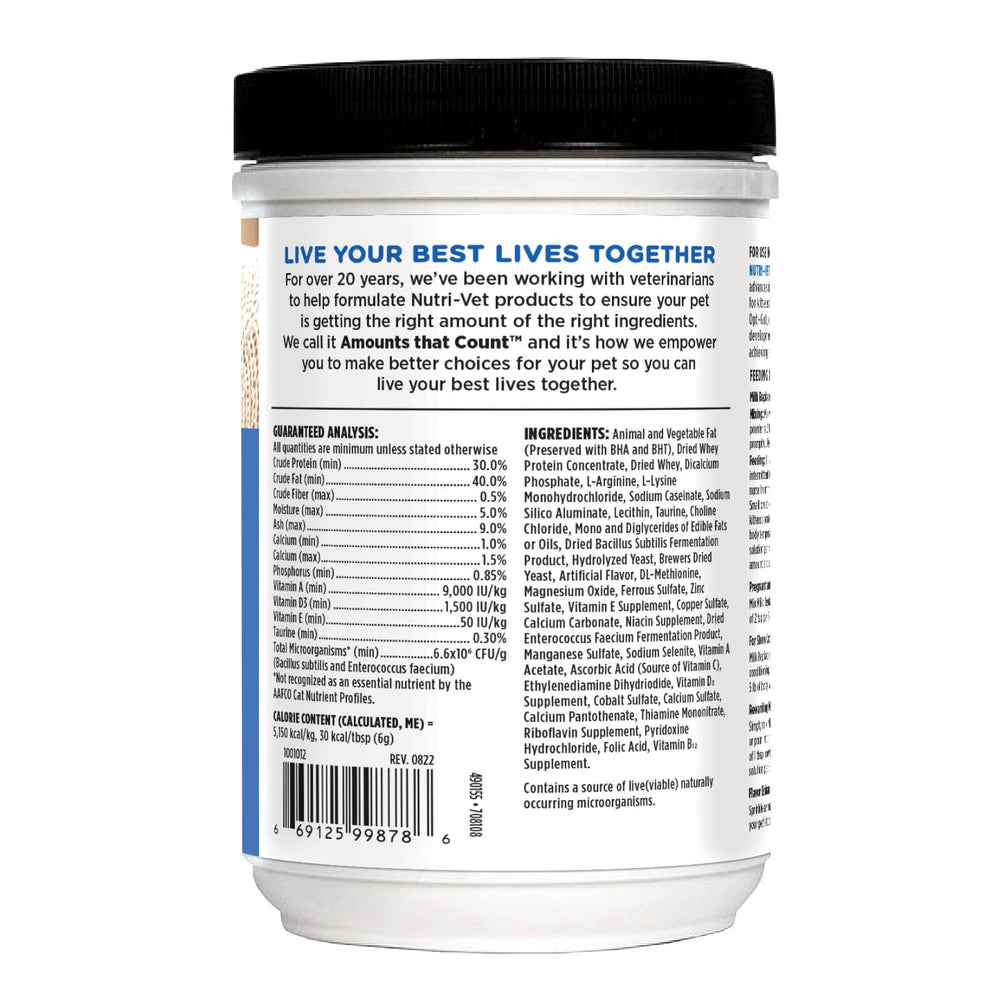 Nutri-Vet Milk Replacer serving bowl with ready-to-feed kitten milk.