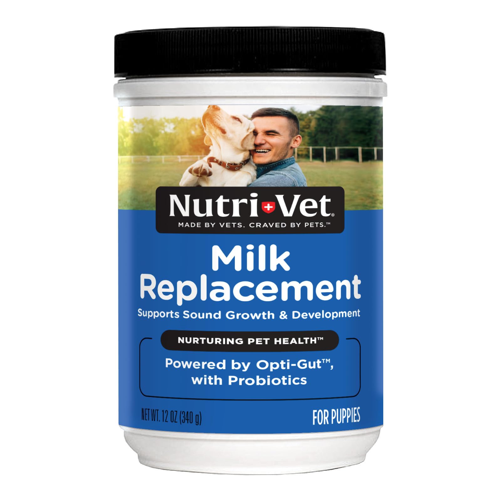 Nutri-Vet Milk Replacer for Puppies bottle ready for easy feeding and growth support